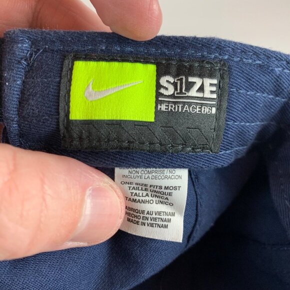 Michigan Wolverines Softball Navy Blue Nike Heritage86 Relaxed Fit Strapback Hat - Picture 5 of 5